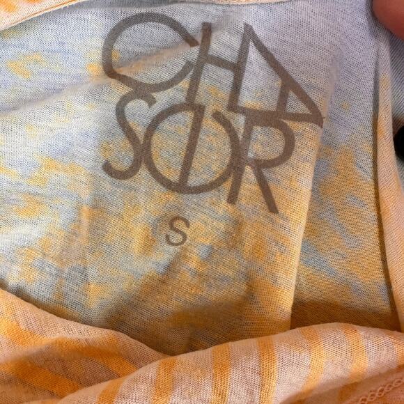 Chaser Yellow Burnout Imagine V-Neck Blouse Size Small - Picture 4 of 8